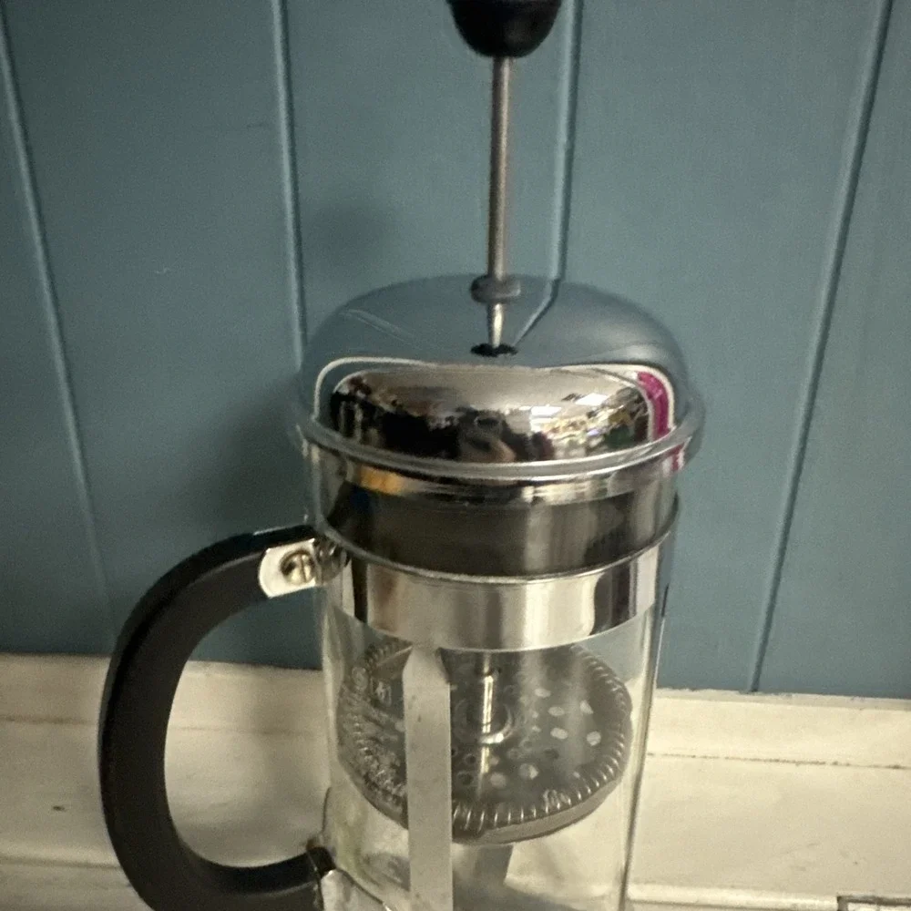 Bodum French Press Coffee Maker #157 Steel / Black 4 Cup 32 oz Made in Portugal‎